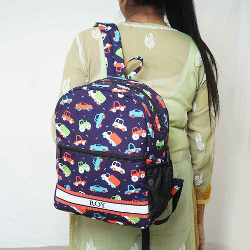 Personalised Car Printed Kids Bag Pack